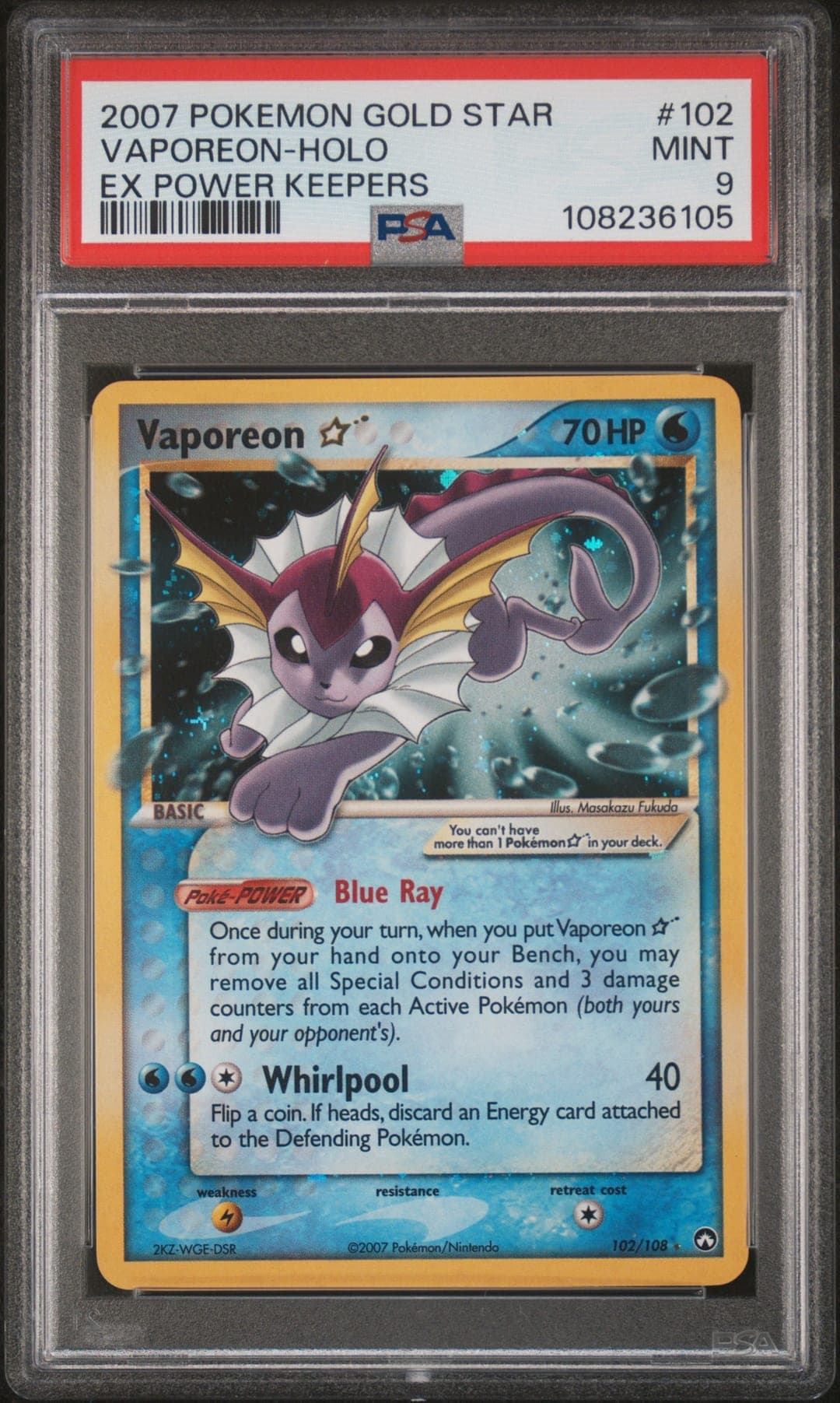 VAPOREON-HOLO — PSA MINT 9
