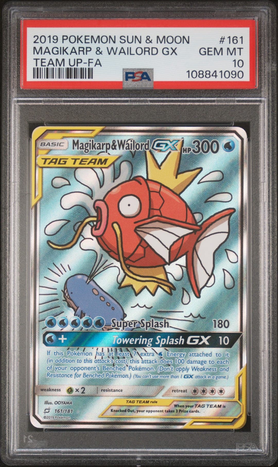 MAGIKARP & WAILORD GX — TEAM UP-FA — PSA GEM MT 10