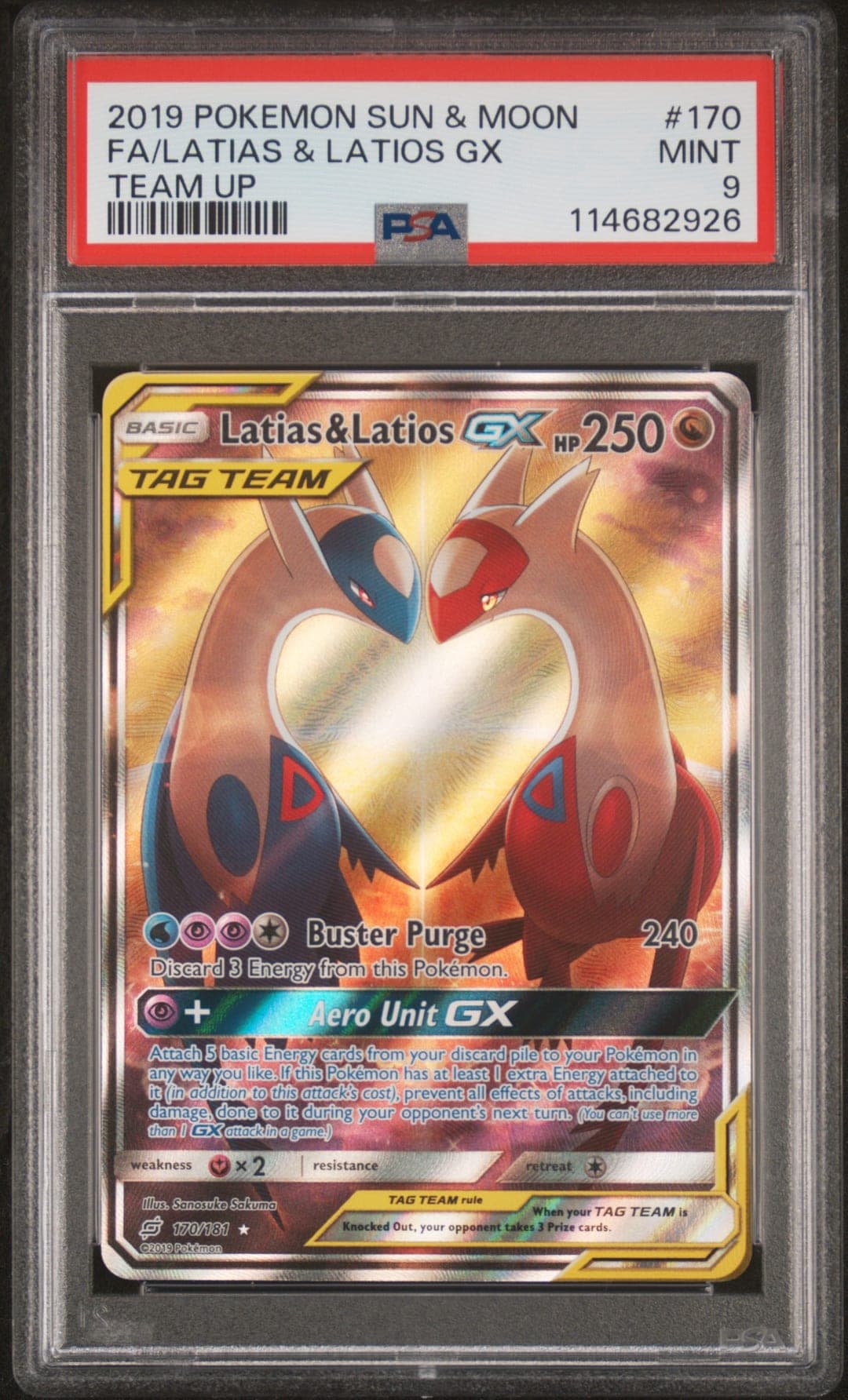 FA/LATIAS & LATIOS GX — PSA MINT 9