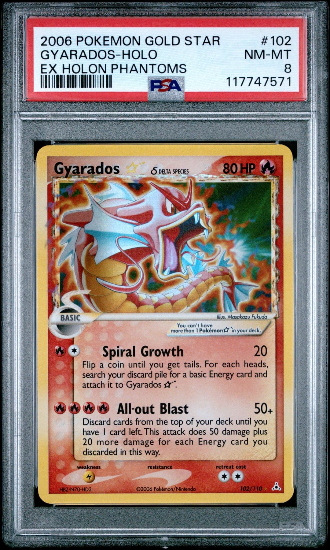 GYARADOS-HOLO — PSA NM-MT 8