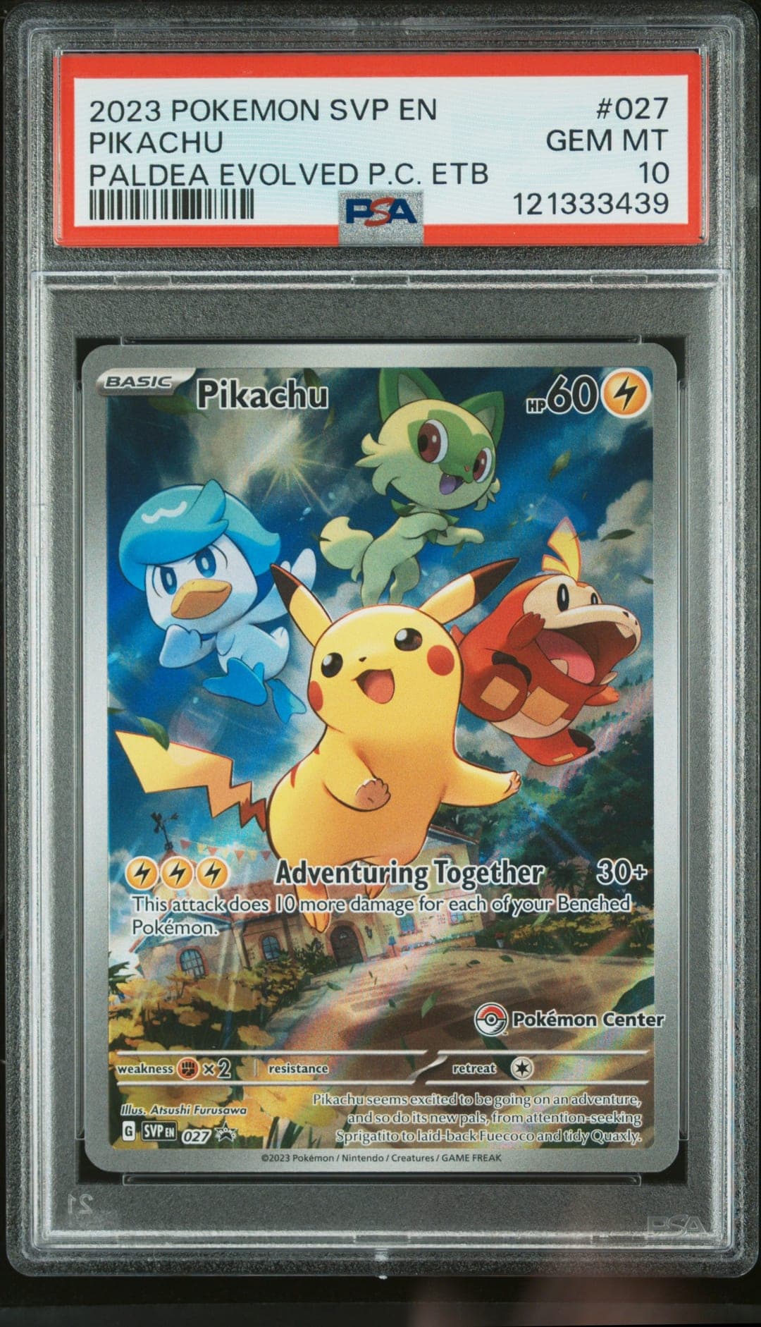 PIKACHU — PALDEA EVOLVED PC ETB — PSA GEM MT 10