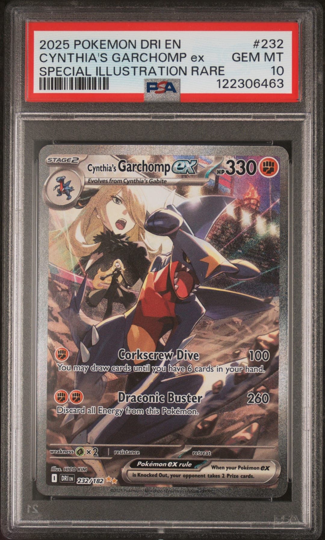 CYNTHIA'S GARCHOMP ex — SPECIAL ILLUSTRATION RARE — PSA GEM MT 10