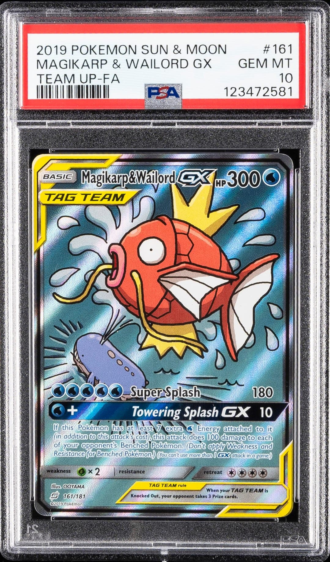 MAGIKARP & WAILORD GX — TEAM UP-FA — PSA GEM MT 10