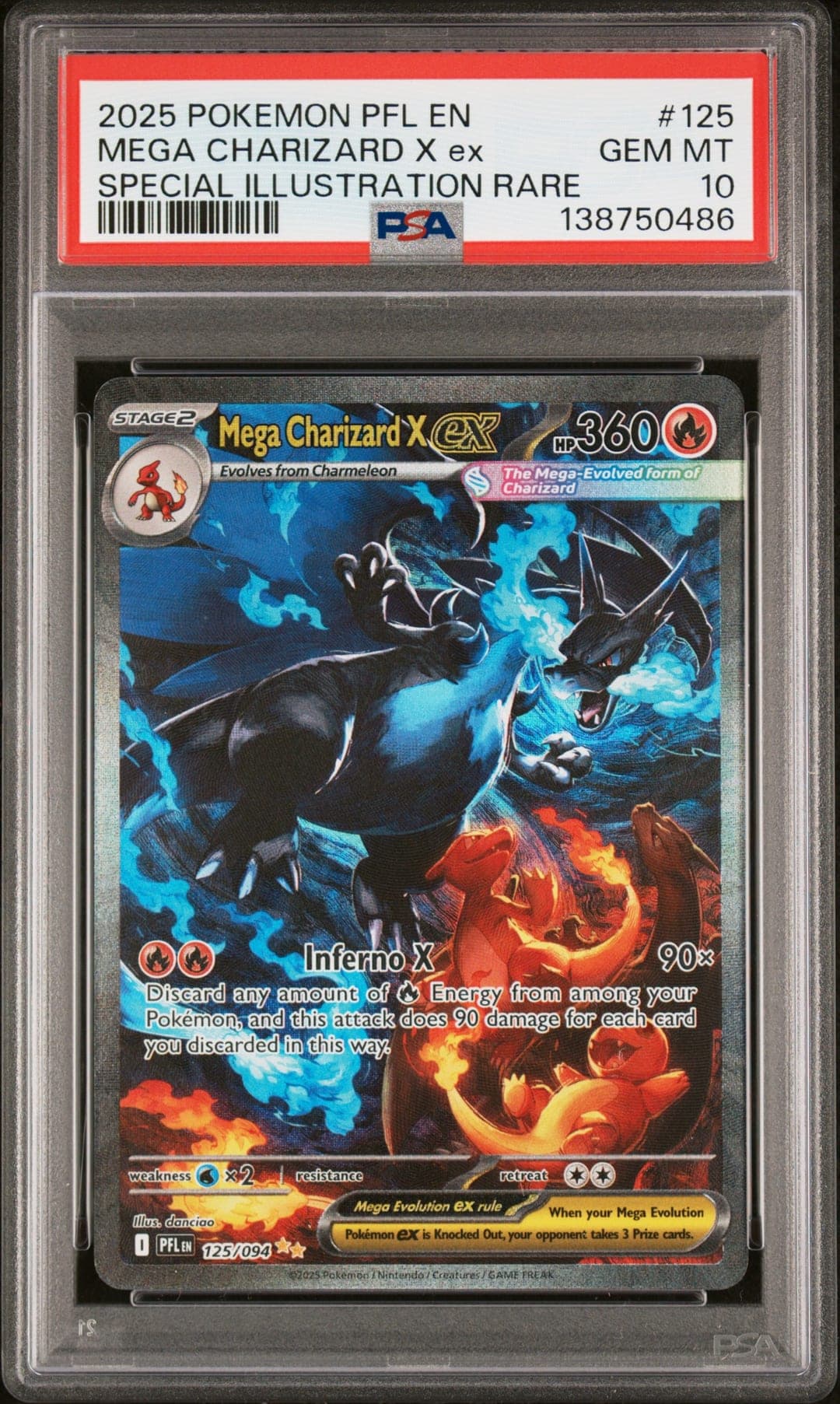 MEGA CHARIZARD X ex — SPECIAL ILLUSTRATION RARE — PSA GEM MT 10