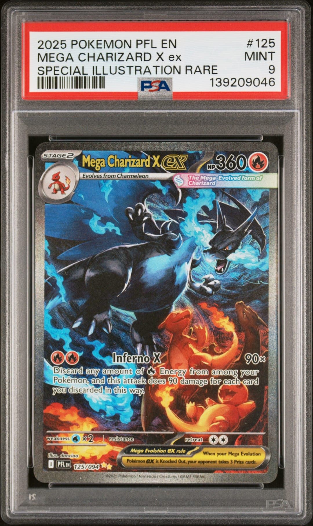 MEGA CHARIZARD X ex — SPECIAL ILLUSTRATION RARE — PSA MINT 9
