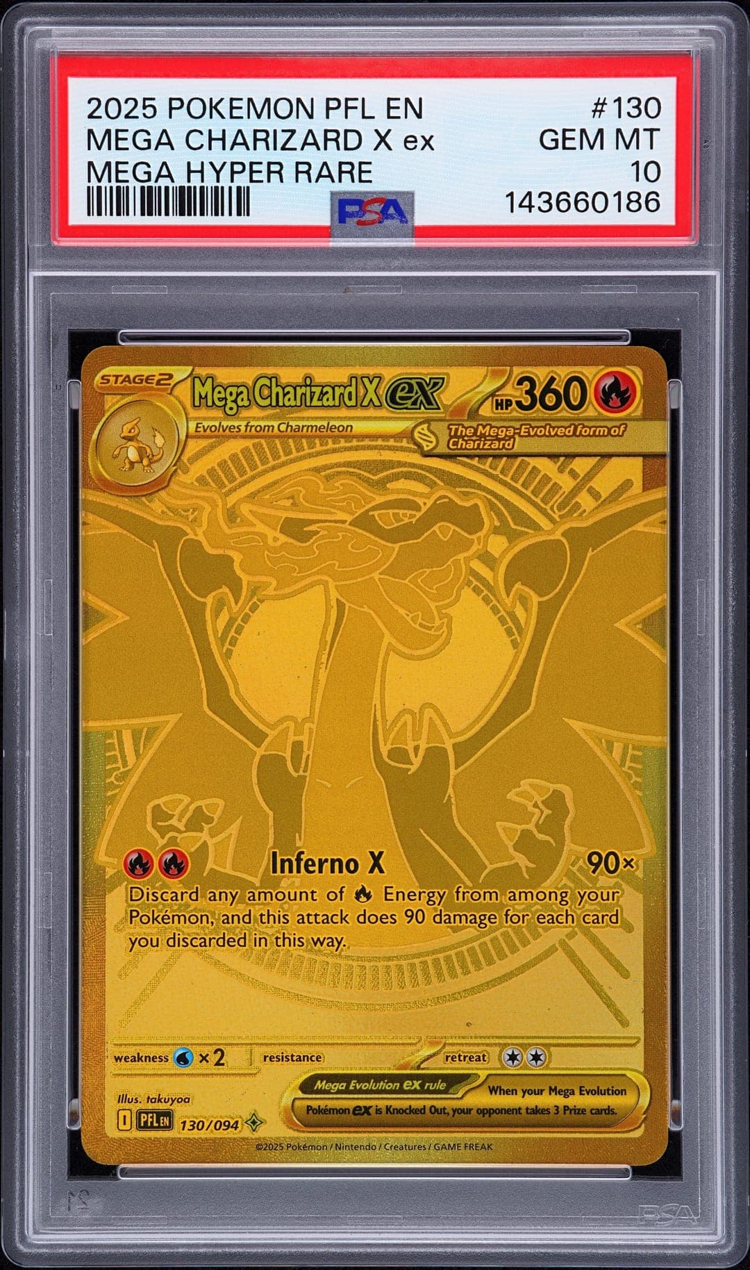MEGA CHARIZARD X ex — MEGA HYPER RARE — PSA GEM MT 10