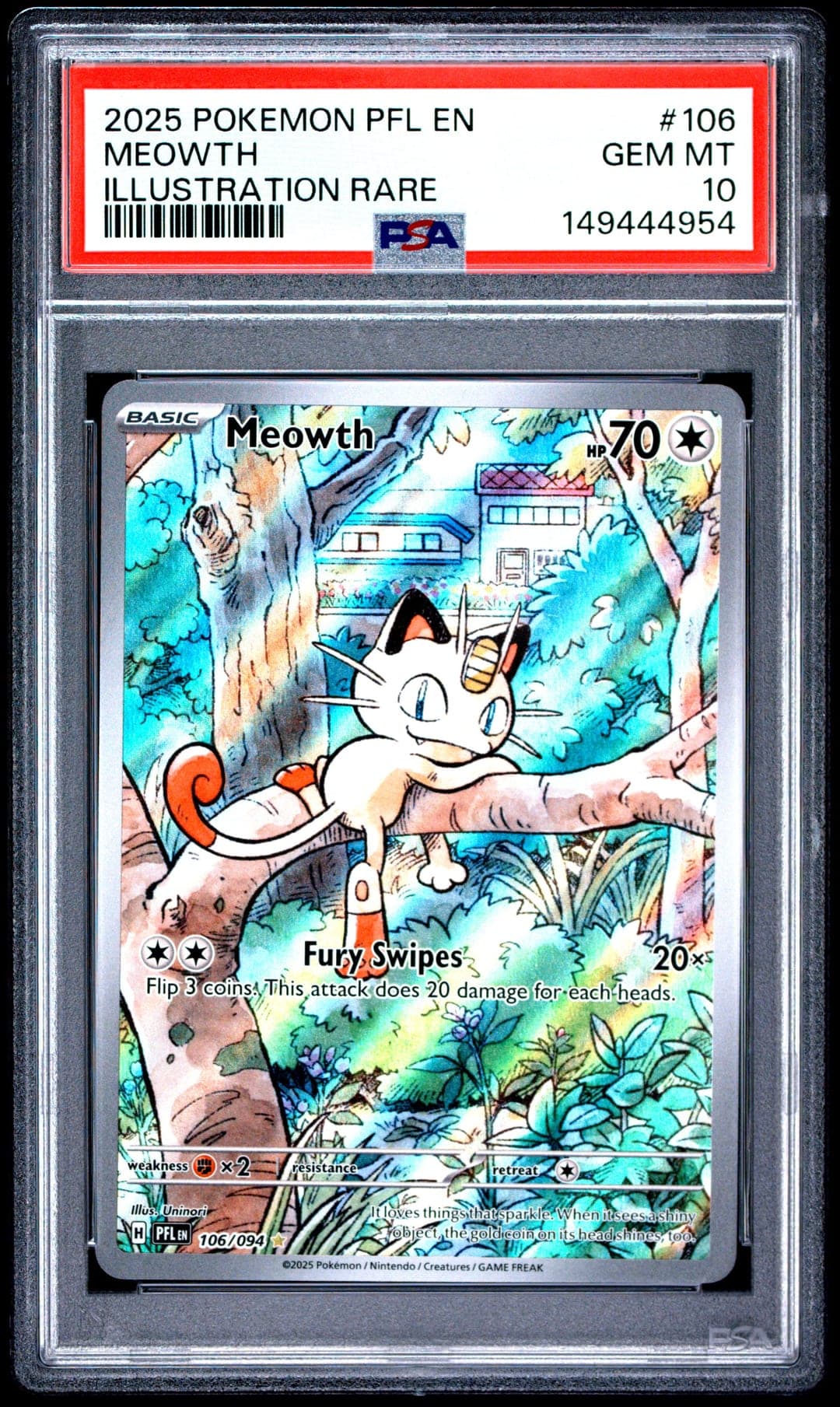 MEOWTH — ILLUSTRATION RARE — PSA GEM MT 10