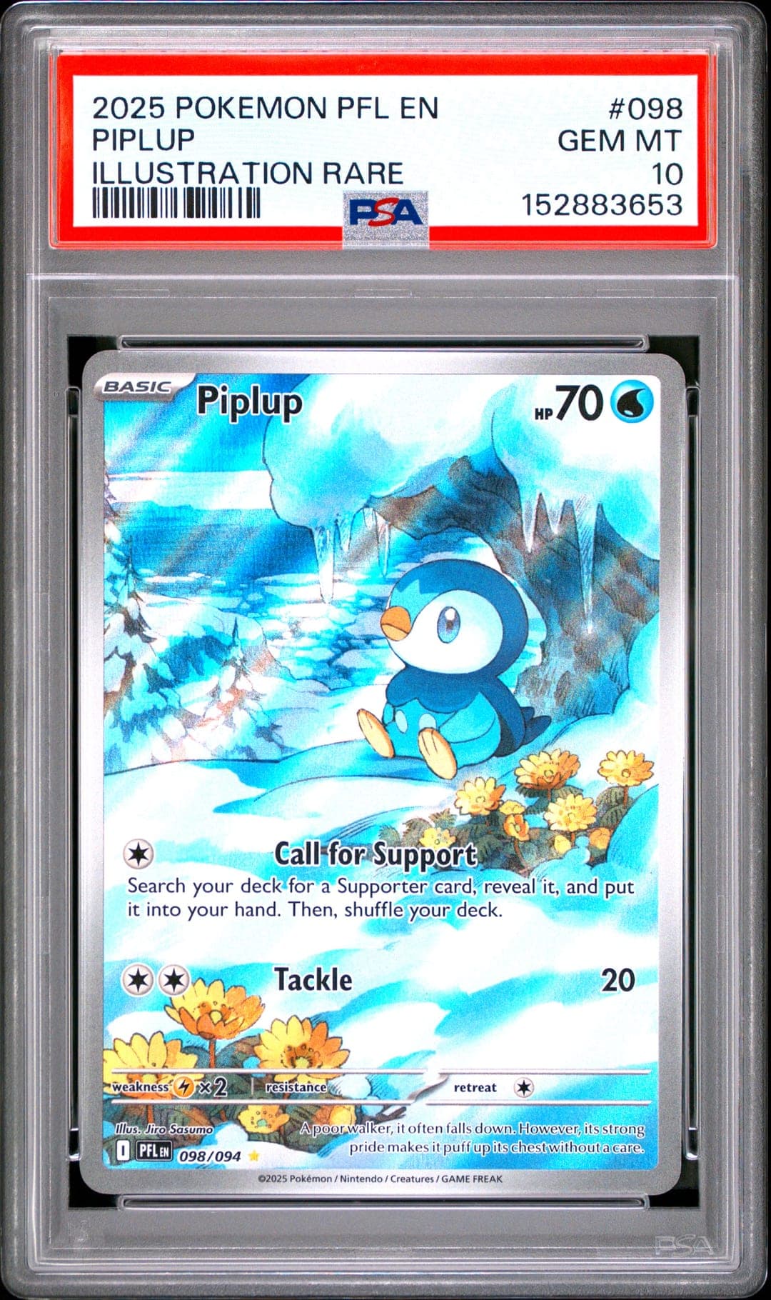 PIPLUP — ILLUSTRATION RARE — PSA GEM MT 10