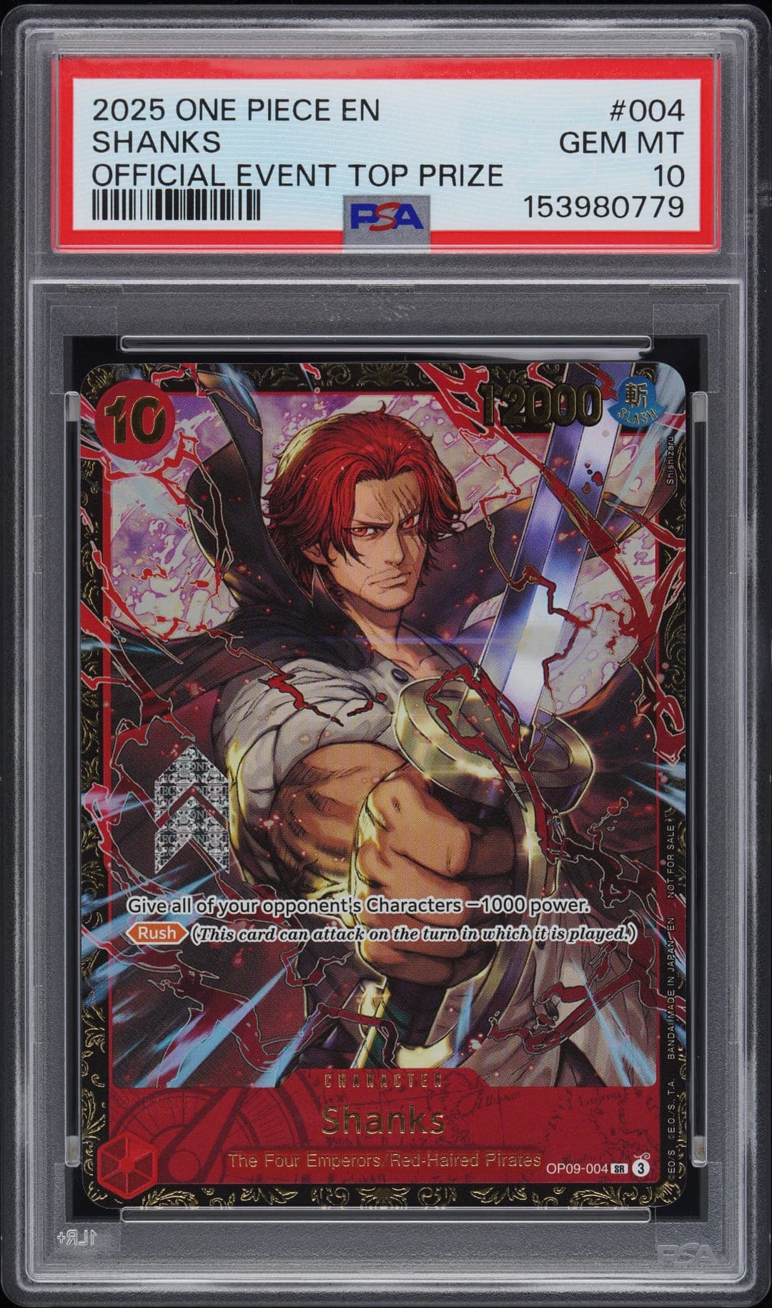 SHANKS — OFFICIAL EVENT TOP PRIZE — PSA GEM MT 10