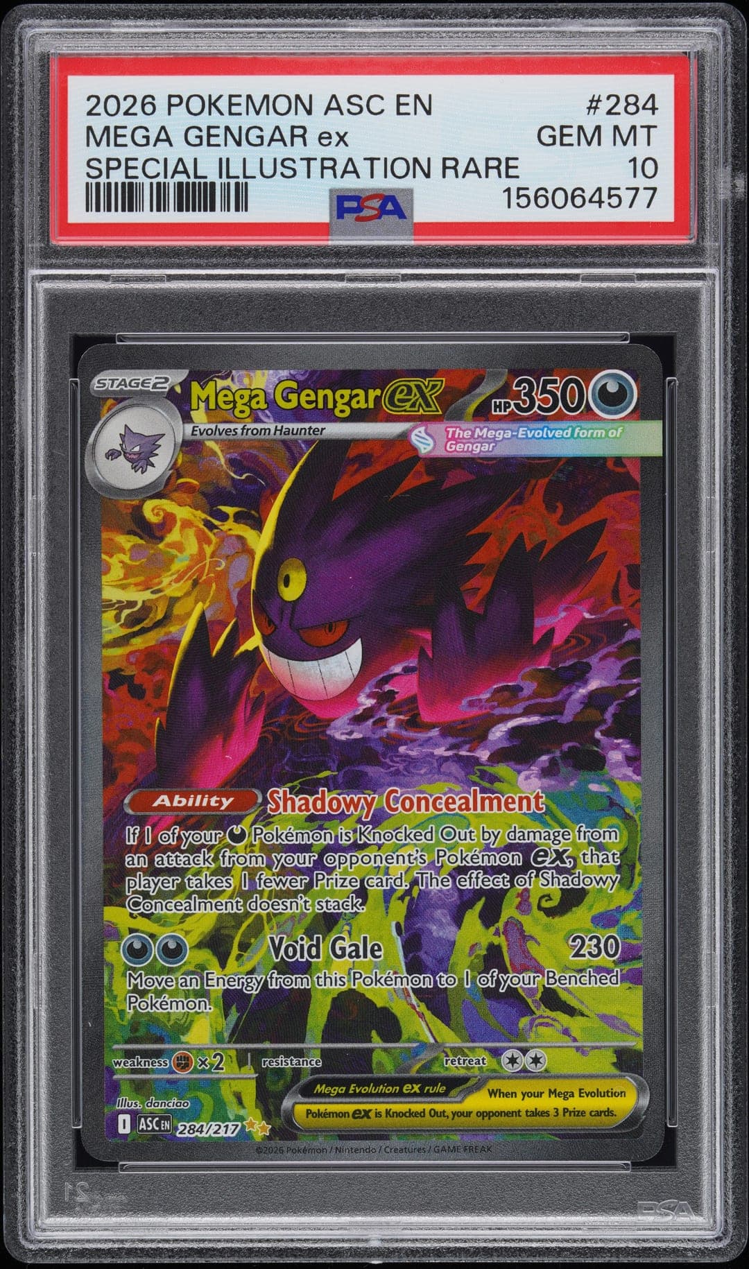 MEGA GENGAR ex — SPECIAL ILLUSTRATION RARE — PSA GEM MT 10