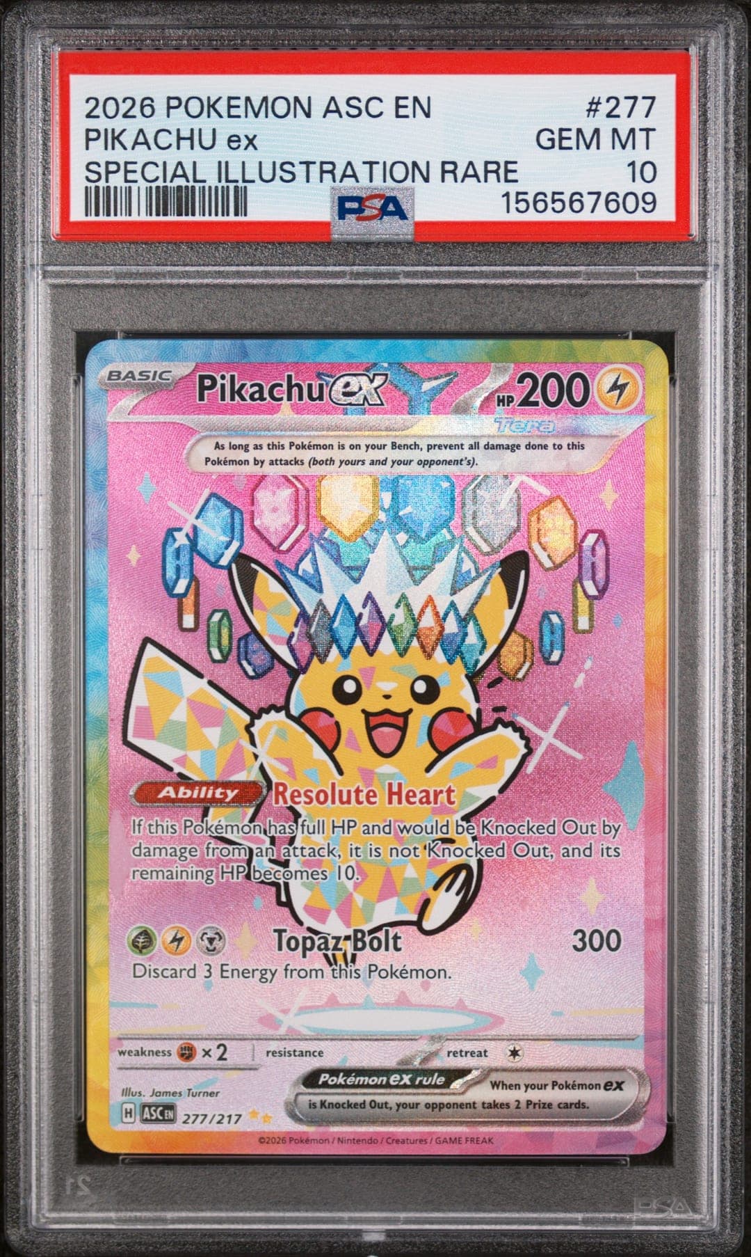 PIKACHU ex — SPECIAL ILLUSTRATION RARE — PSA GEM MT 10