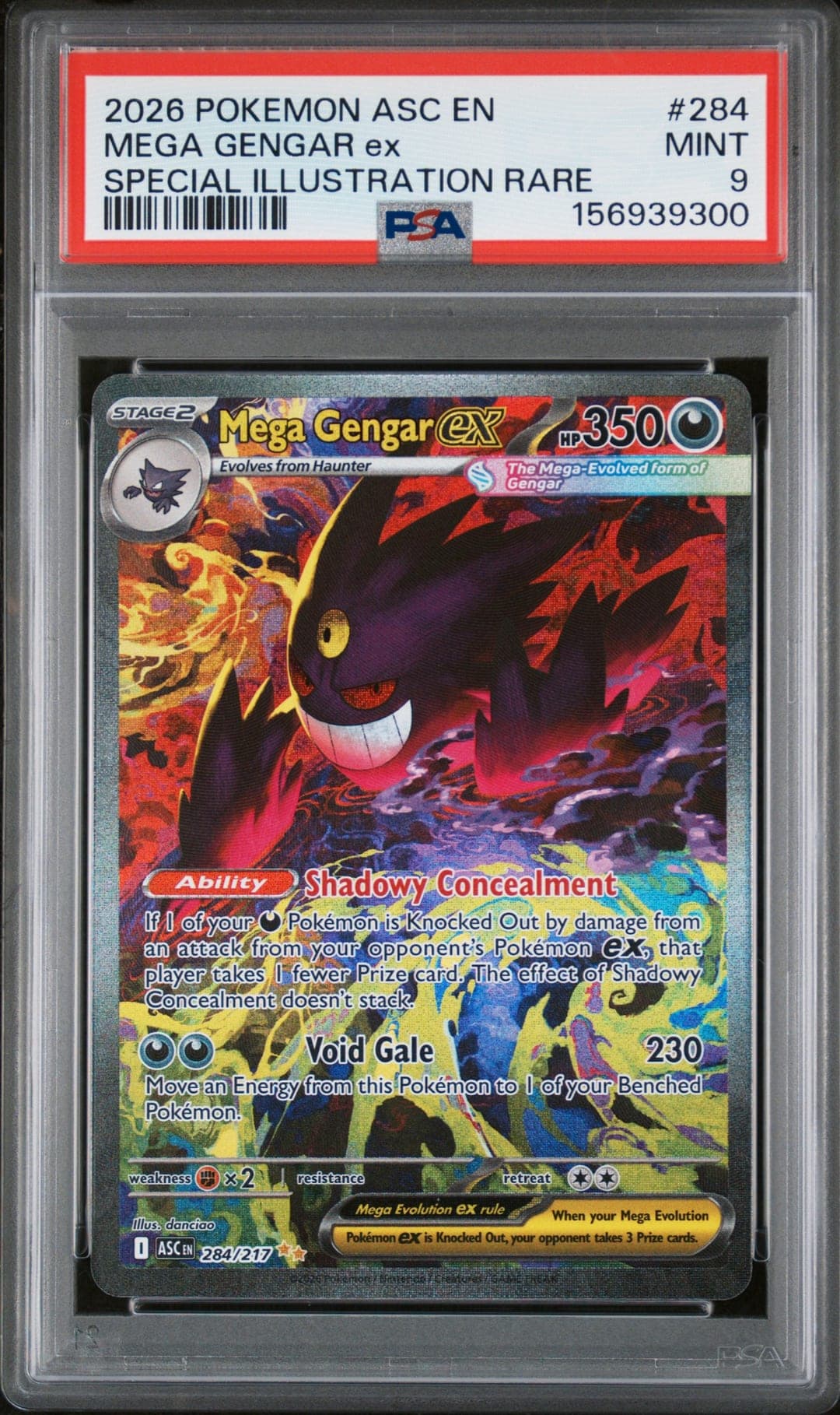 MEGA GENGAR ex — SPECIAL ILLUSTRATION RARE — PSA MINT 9