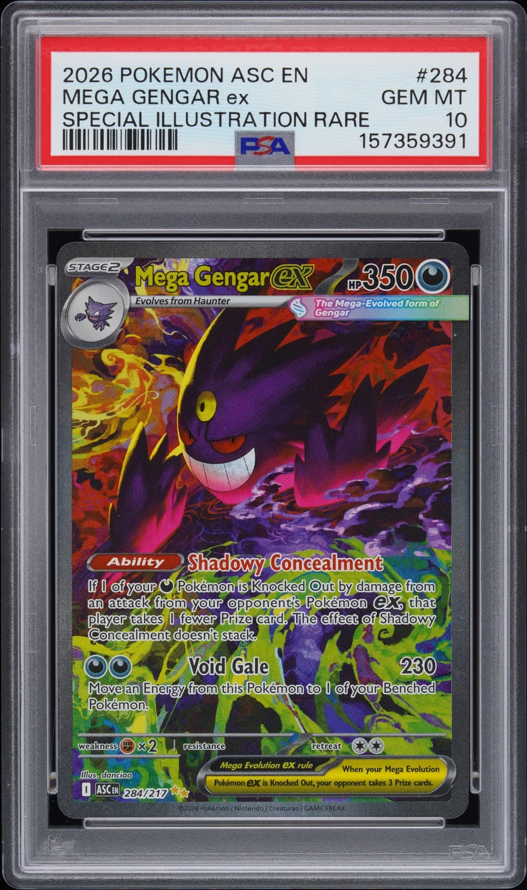MEGA GENGAR ex — SPECIAL ILLUSTRATION RARE — PSA GEM MT 10