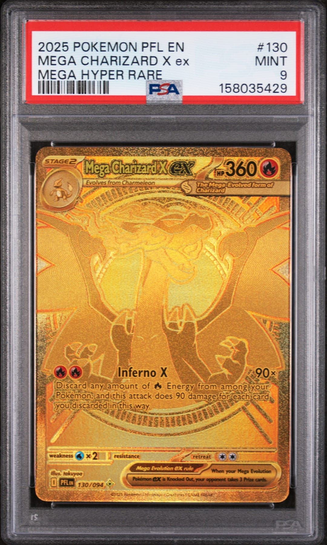 MEGA CHARIZARD X ex — MEGA HYPER RARE — PSA MINT 9