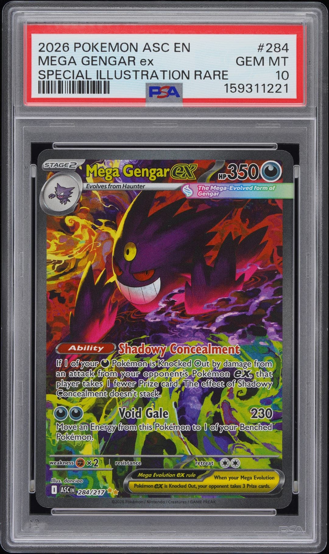 MEGA GENGAR ex — SPECIAL ILLUSTRATION RARE — PSA GEM MT 10
