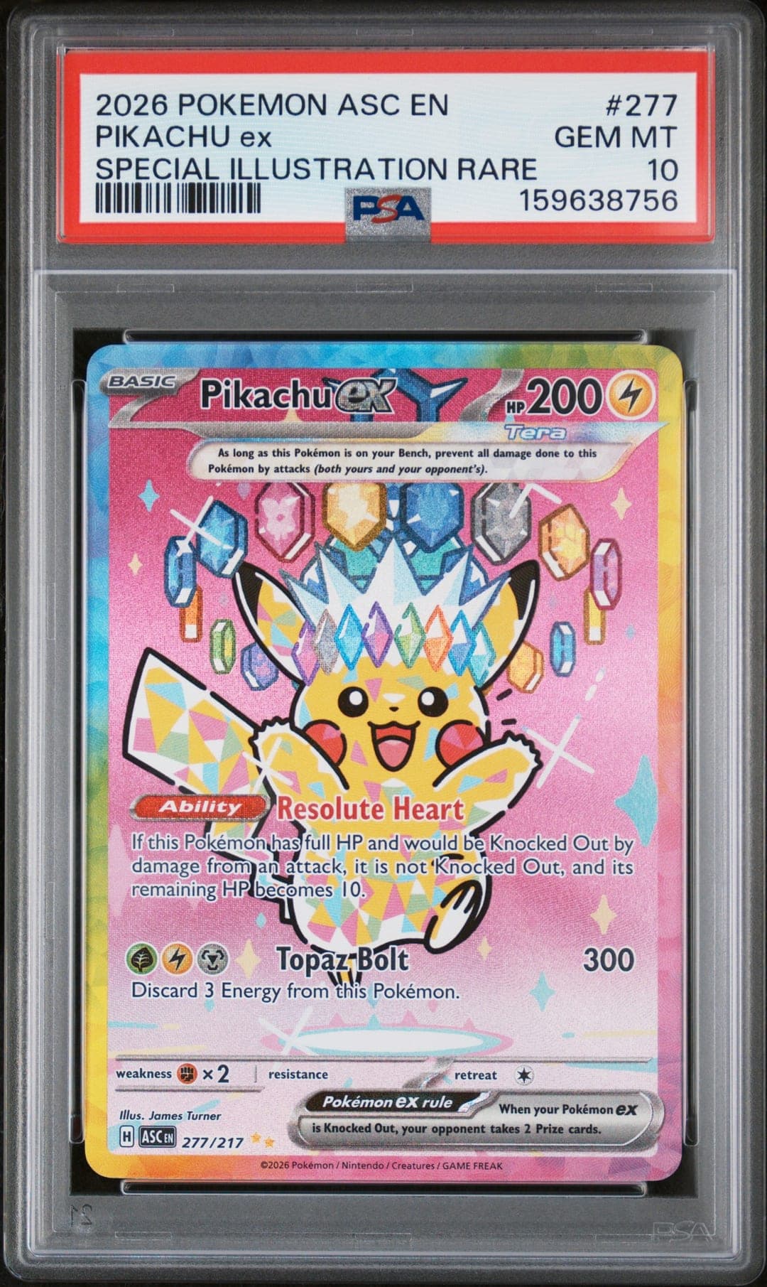 PIKACHU ex — SPECIAL ILLUSTRATION RARE — PSA GEM MT 10