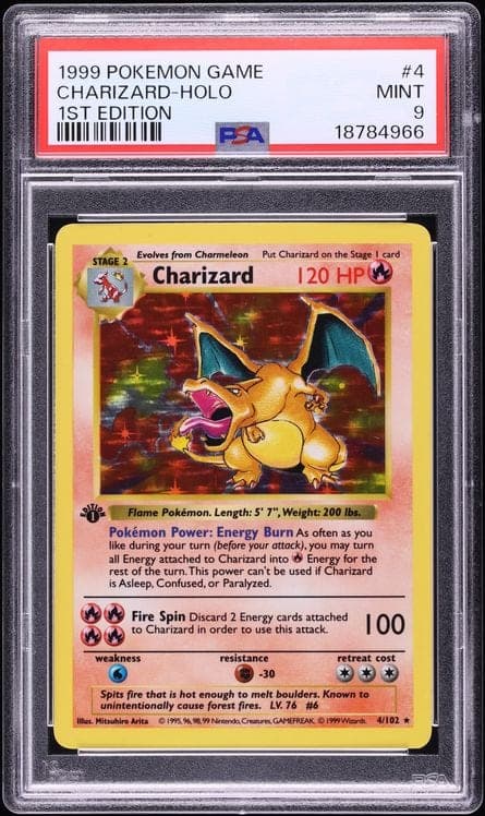 CHARIZARD-HOLO — 1ST EDITION — PSA MINT 9