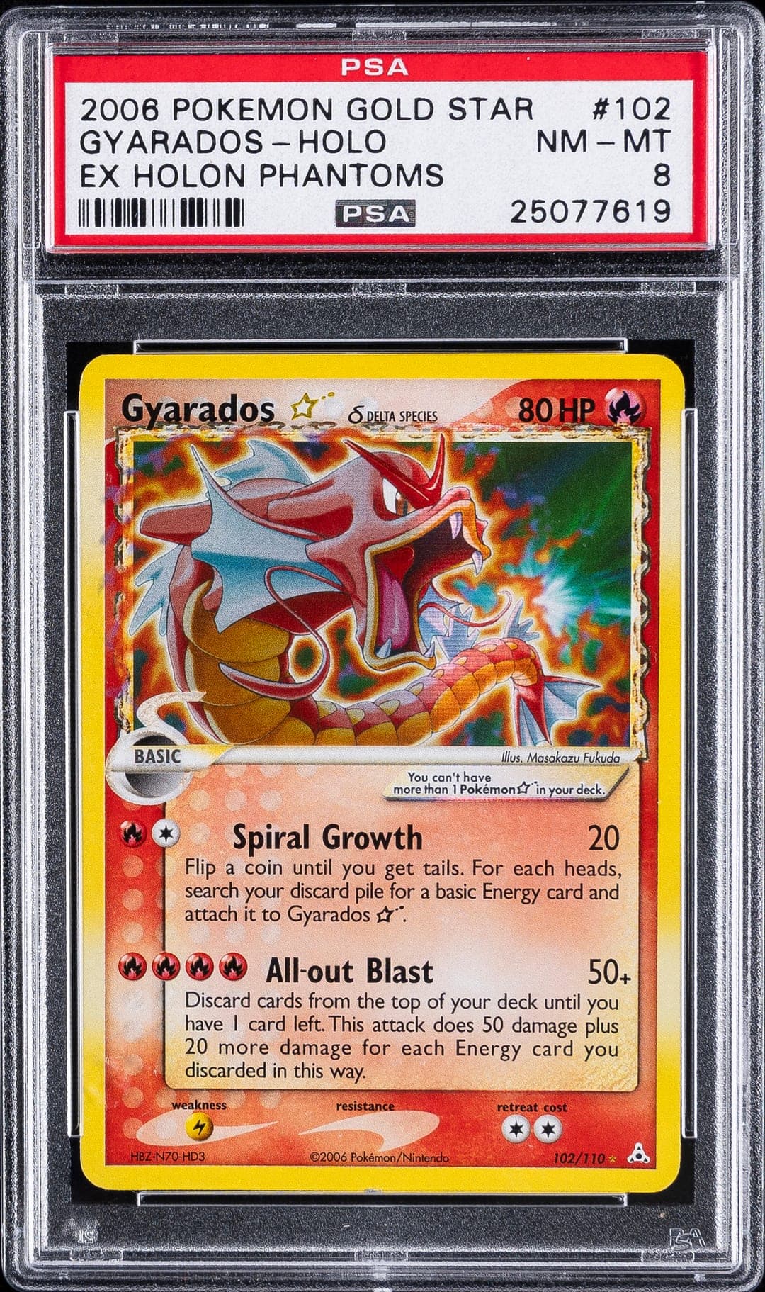 GYARADOS-HOLO — PSA NM-MT 8
