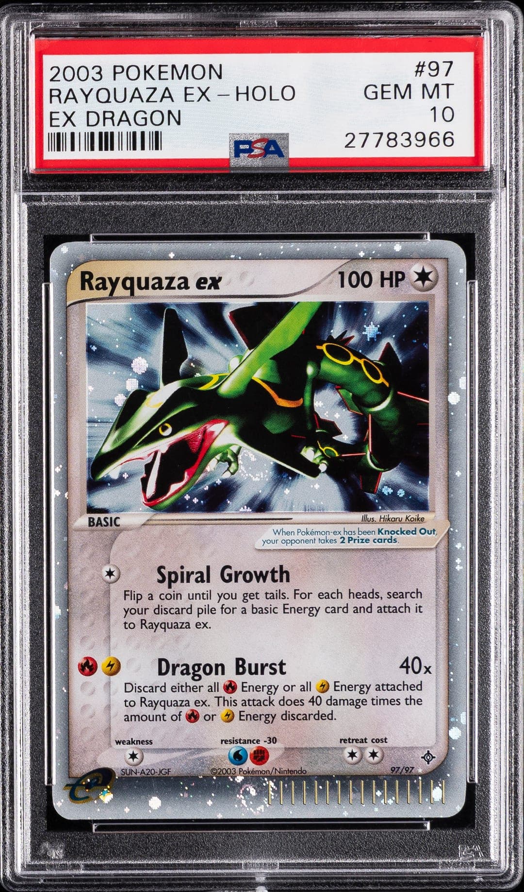 RAYQUAZA EX-HOLO — PSA GEM MT 10