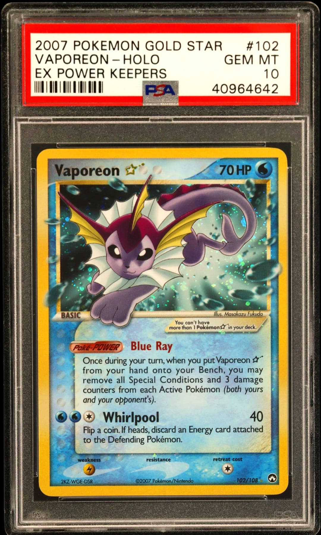 VAPOREON-HOLO — PSA GEM MT 10