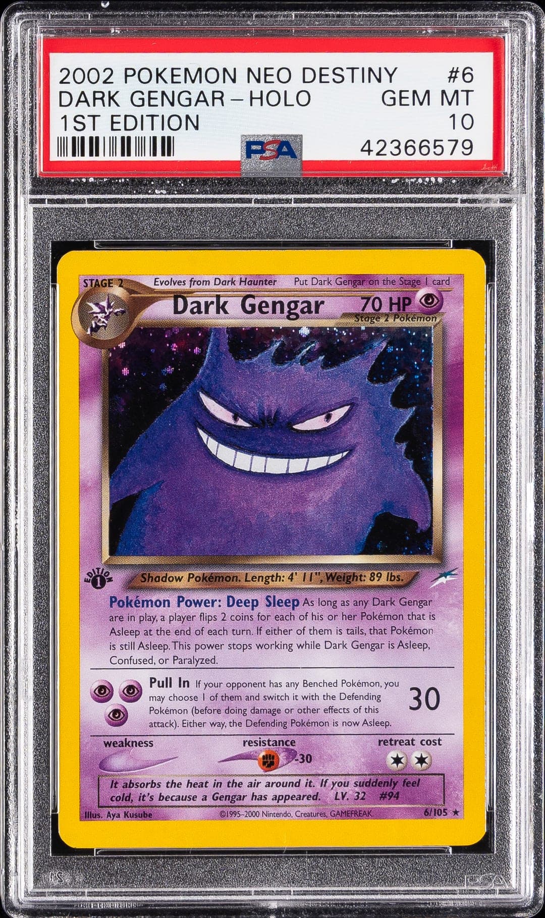 DARK GENGAR-HOLO — 1ST EDITION — PSA GEM MT 10