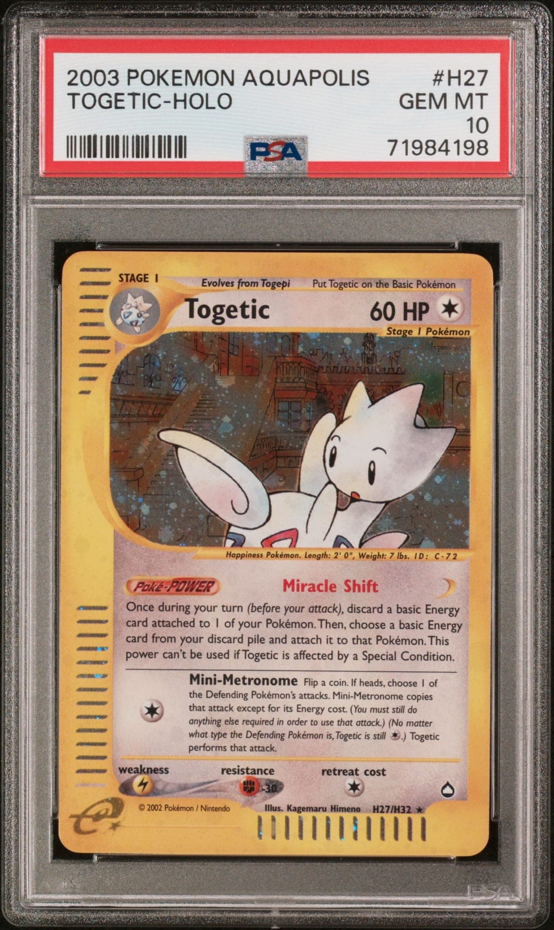 TOGETIC-HOLO — PSA GEM MT 10