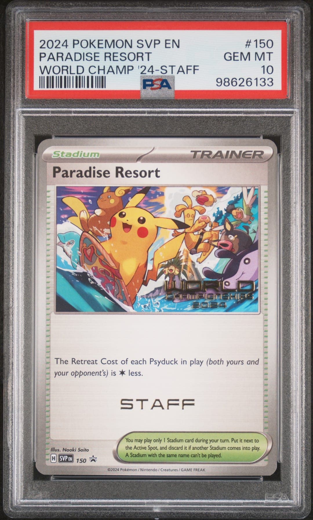 PARADISE RESORT — WORLD CHAMP '24-STAFF — PSA GEM MT 10