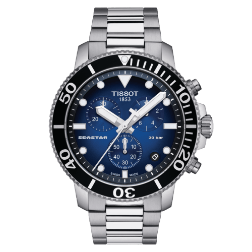 Tissot Seastar 1000 Chronograph Quartz 45.5 Stainless Steel / Gradient Blue / Bracelet