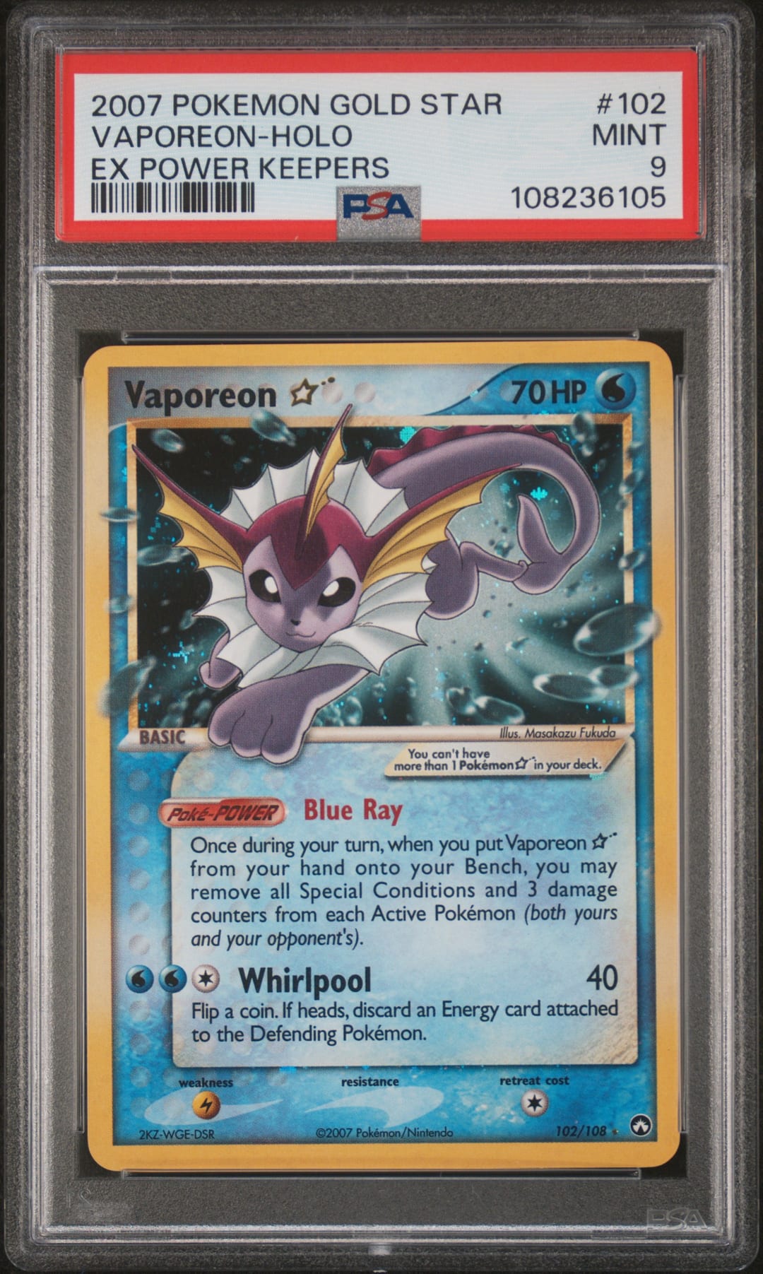 VAPOREON-HOLO — PSA MINT 9