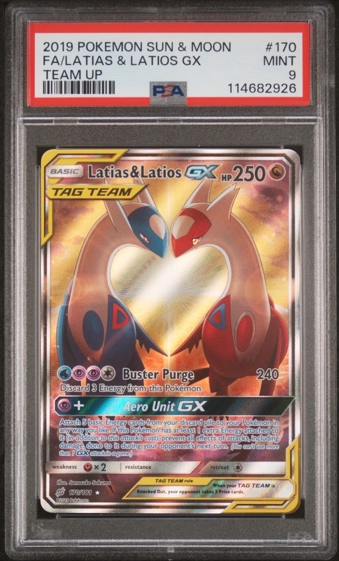 FA/LATIAS & LATIOS GX — PSA MINT 9