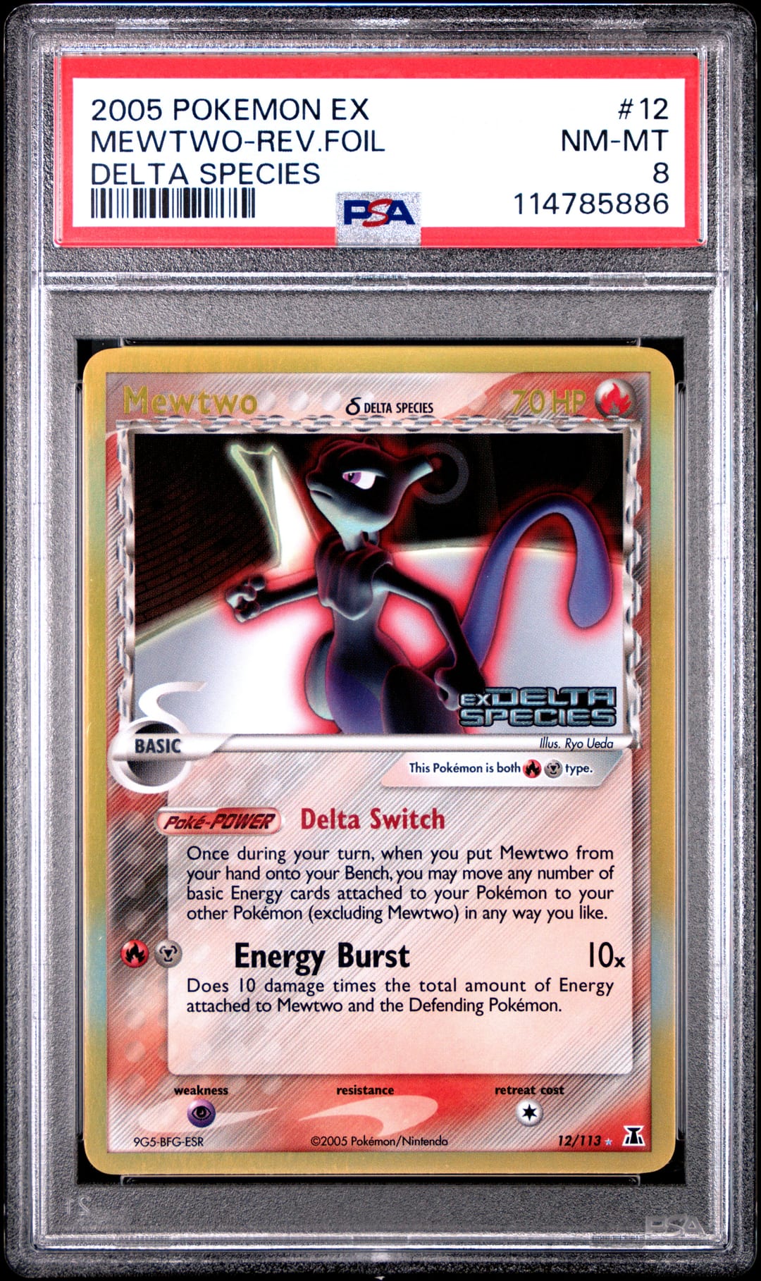 MEWTWO-REV.FOIL — PSA NM-MT 8