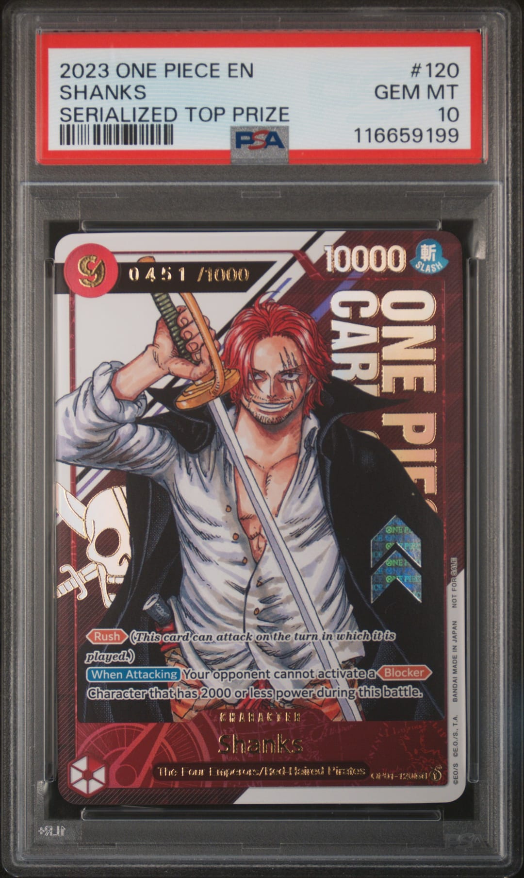 SHANKS — SERIALIZED TOP PRIZE — PSA GEM MT 10