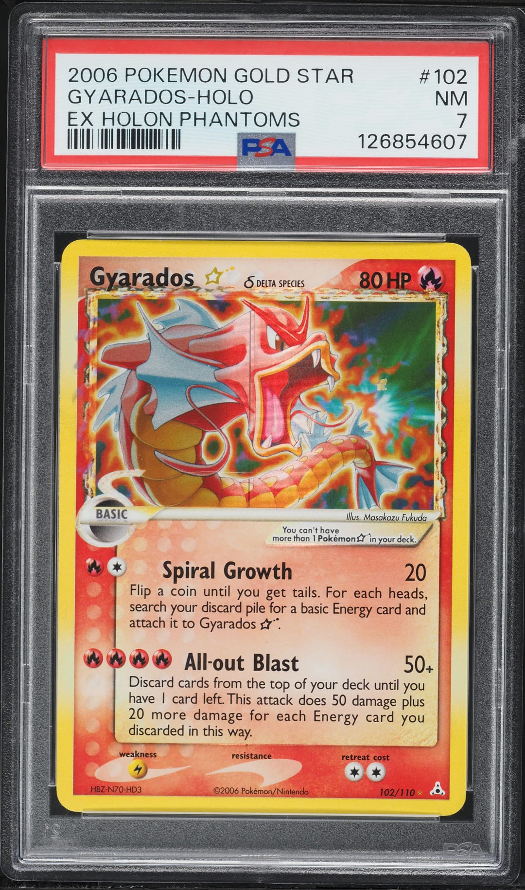 GYARADOS-HOLO — PSA NM 7