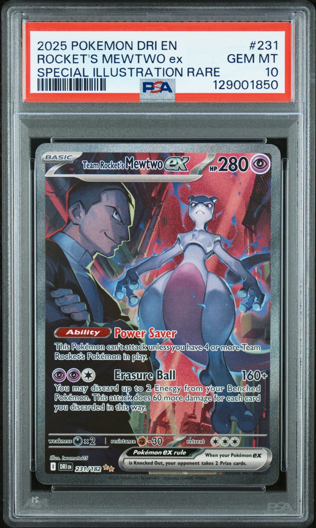 ROCKET'S MEWTWO ex — SPECIAL ILLUSTRATION RARE — PSA GEM MT 10