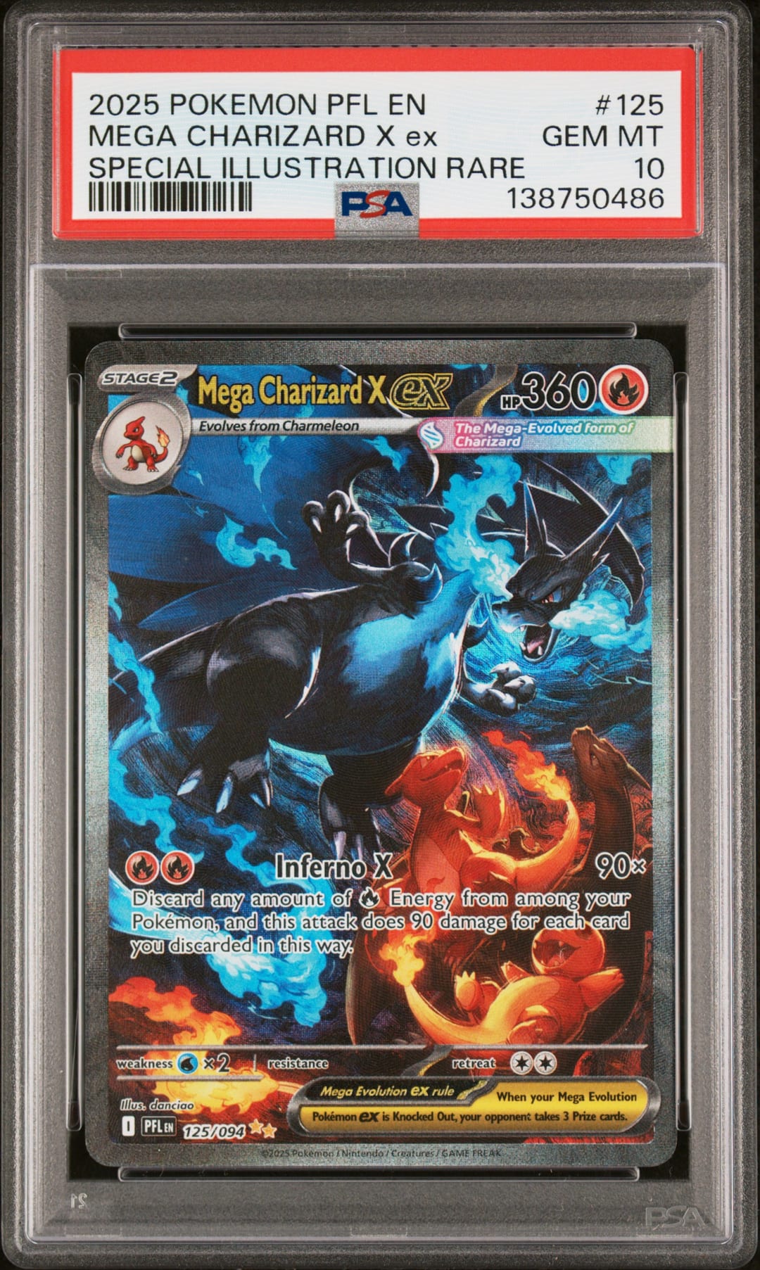 MEGA CHARIZARD X ex — SPECIAL ILLUSTRATION RARE — PSA GEM MT 10