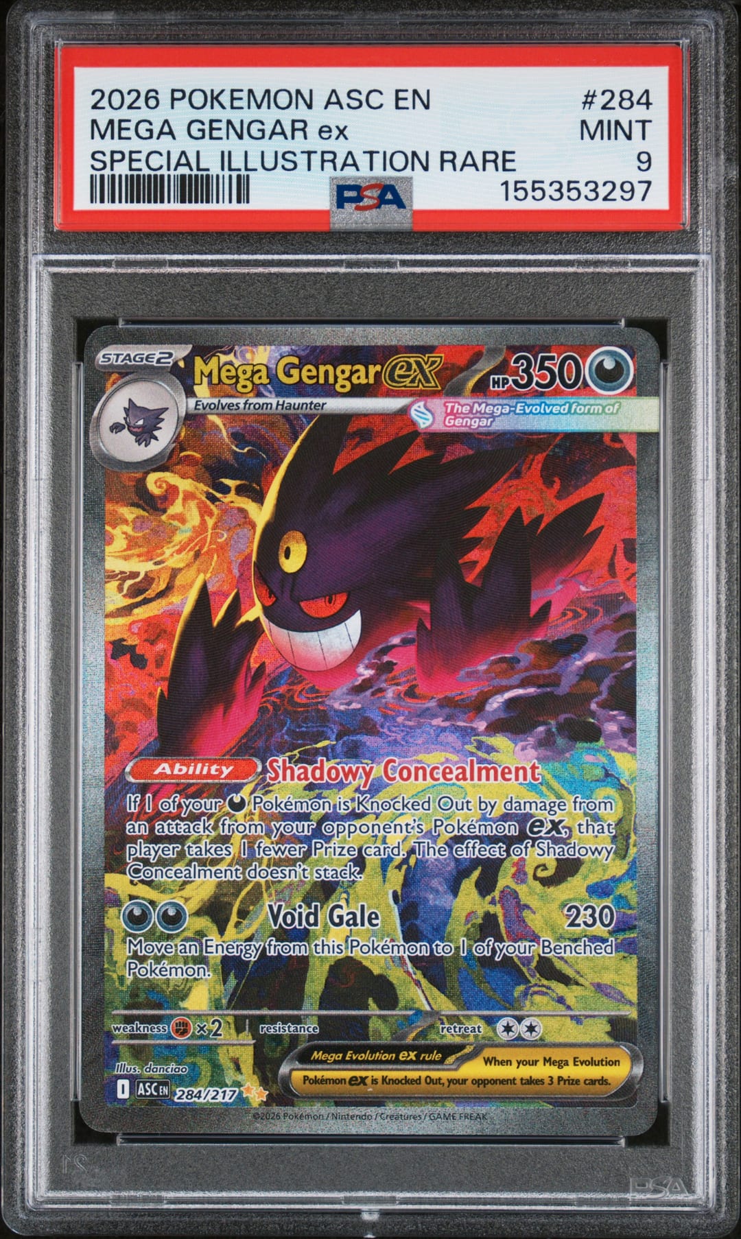 MEGA GENGAR ex — SPECIAL ILLUSTRATION RARE — PSA MINT 9