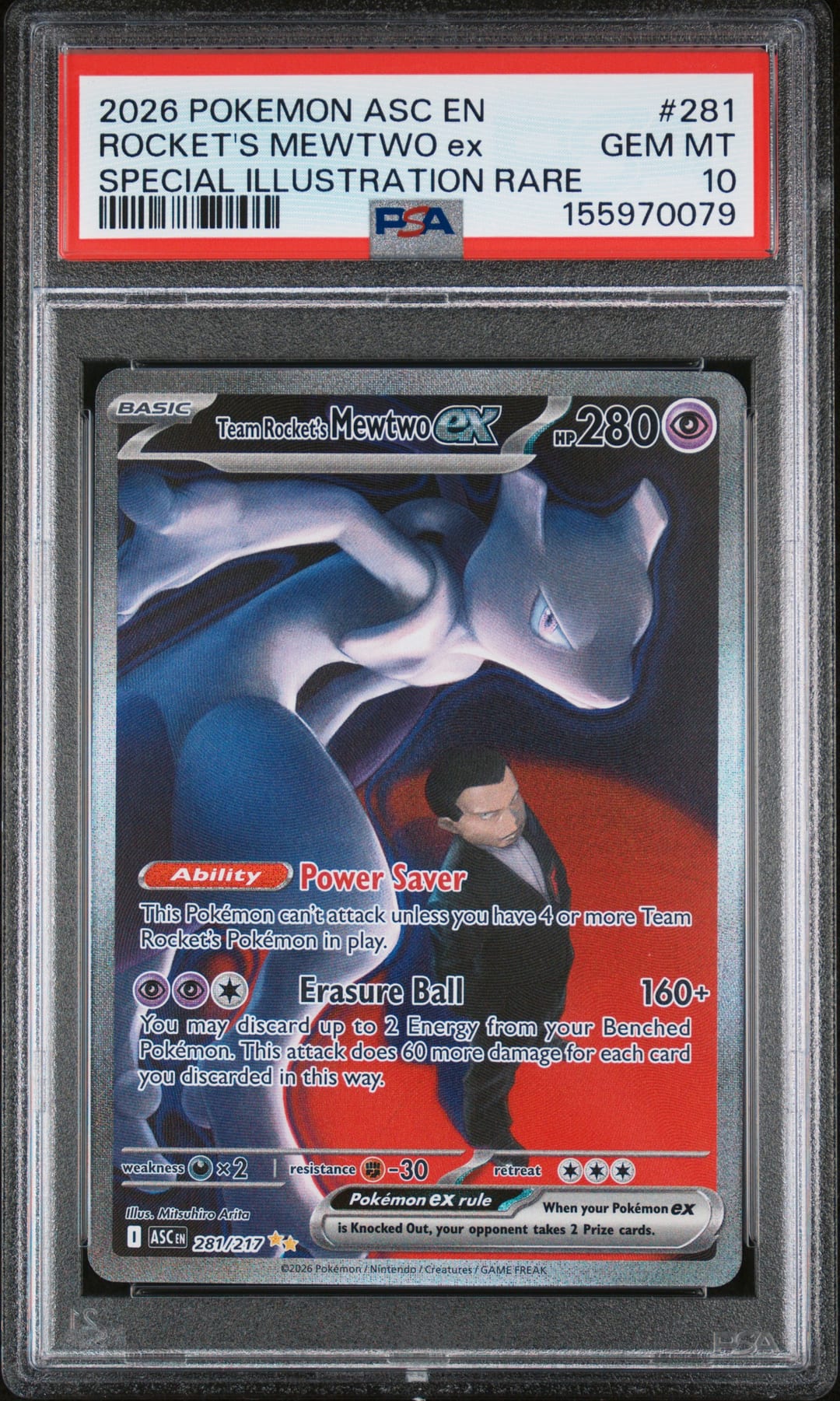ROCKET'S MEWTWO ex — SPECIAL ILLUSTRATION RARE — PSA GEM MT 10