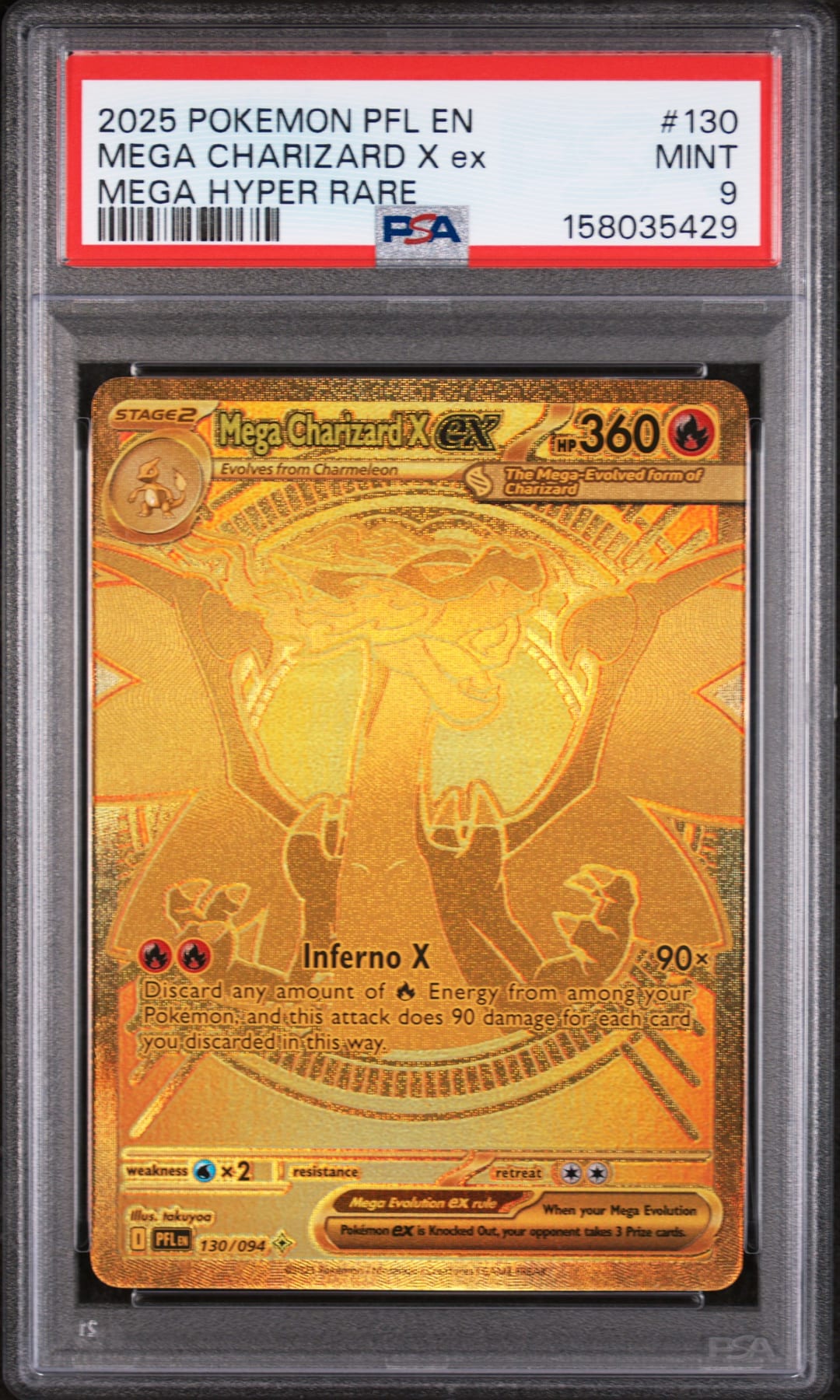 MEGA CHARIZARD X ex — MEGA HYPER RARE — PSA MINT 9