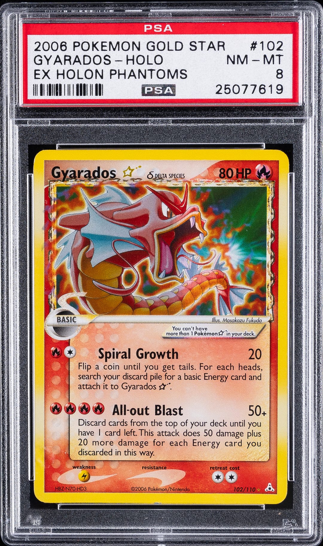 GYARADOS-HOLO — PSA NM-MT 8