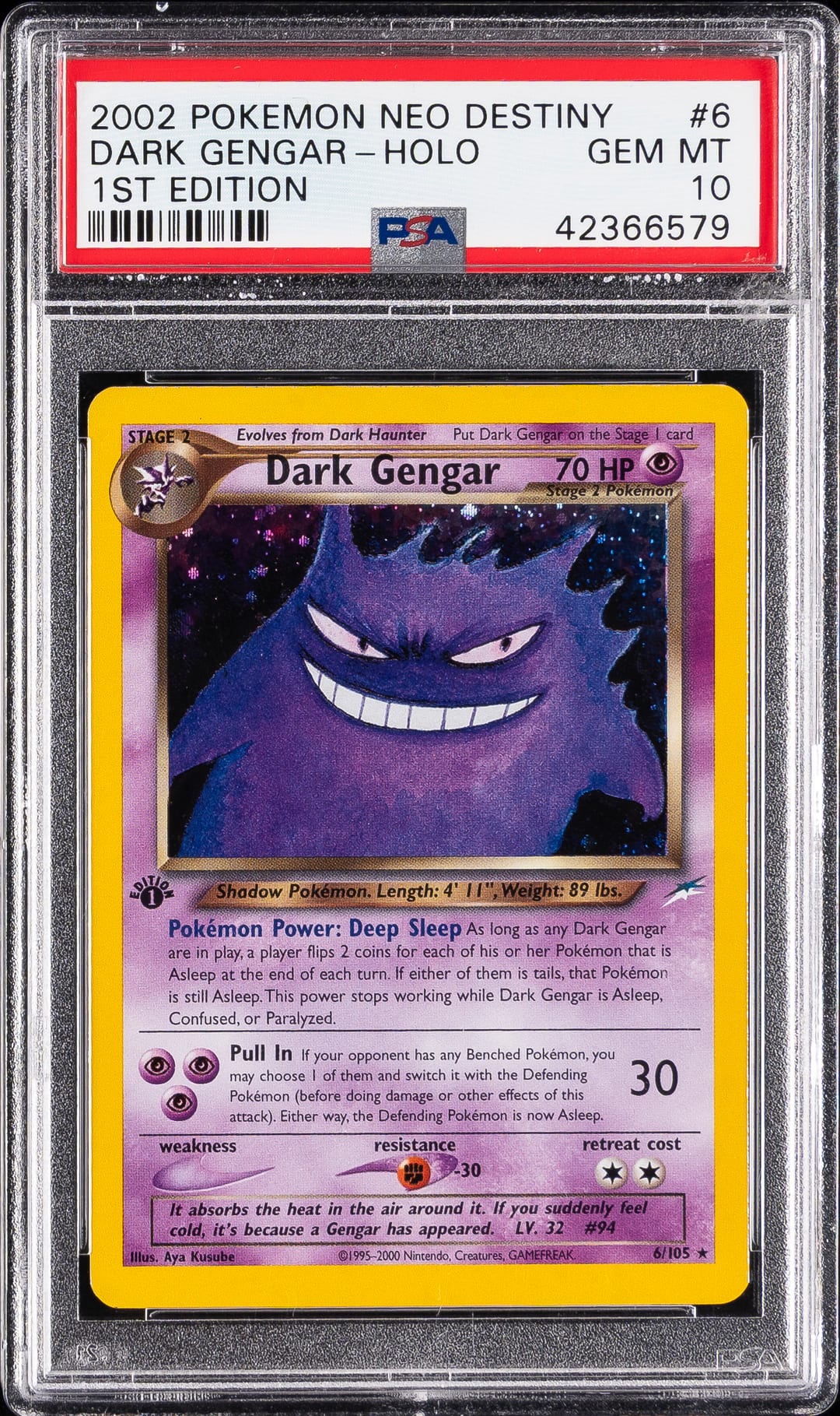 DARK GENGAR-HOLO — 1ST EDITION — PSA GEM MT 10