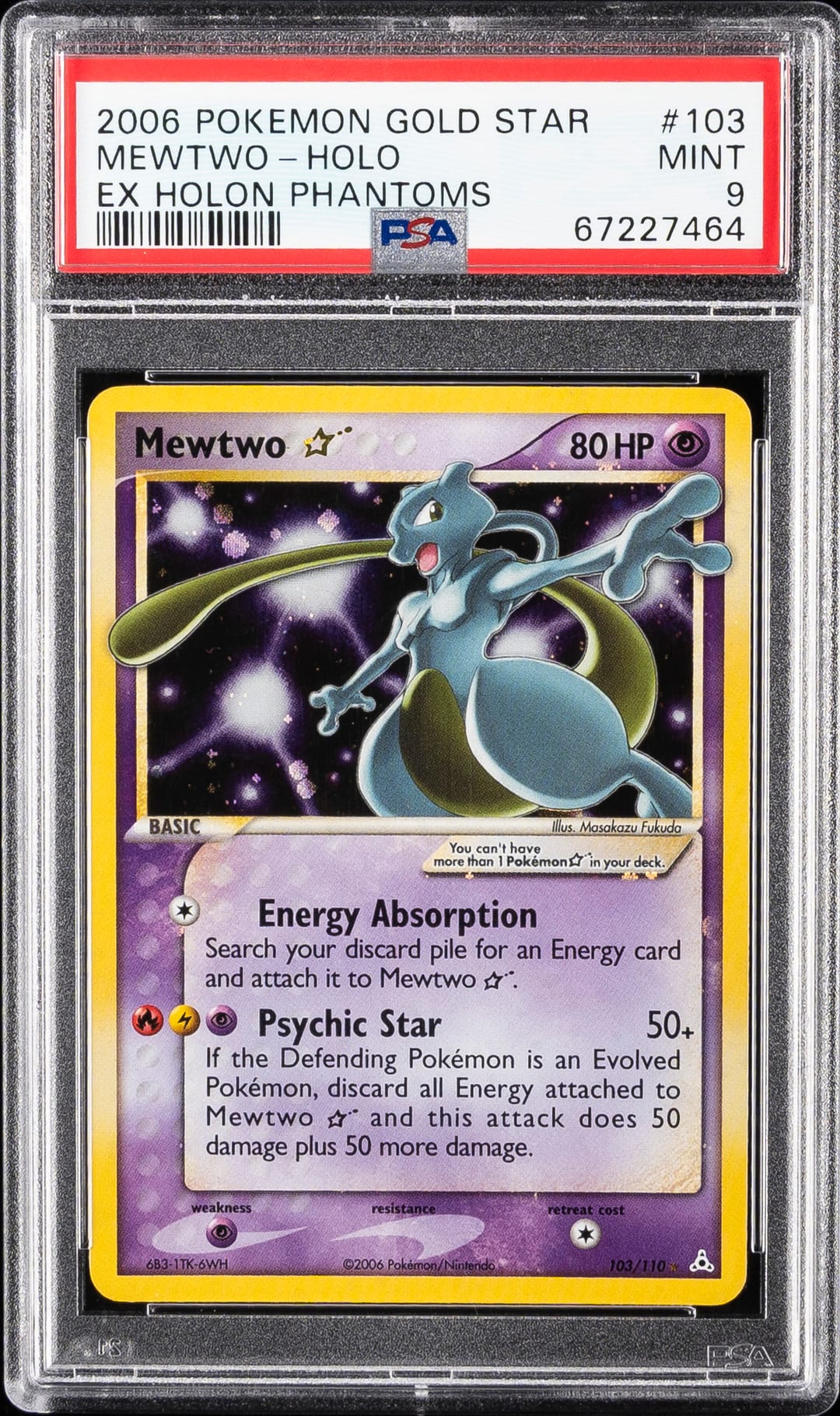 MEWTWO-HOLO — PSA MINT 9