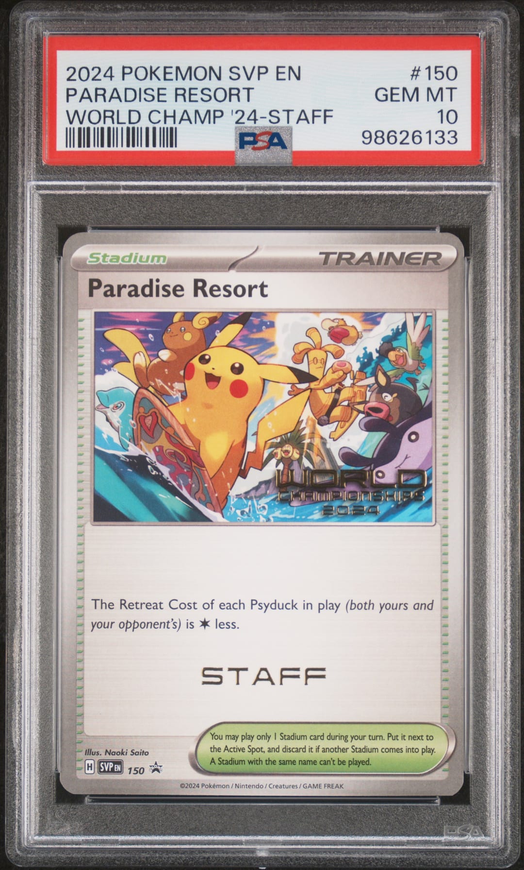 PARADISE RESORT — WORLD CHAMP '24-STAFF — PSA GEM MT 10